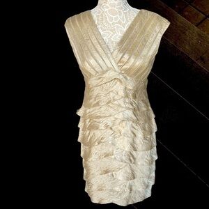 ADRIANNA Papell Gold bandage dress 10PNew Condition